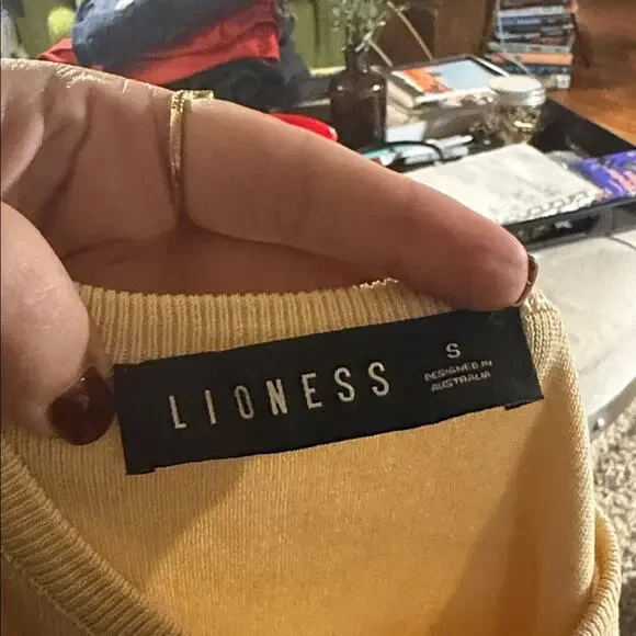 LIONESS Revolve Military Minds classic ruched side Mini Dress Beige S - Picture 2 of 8